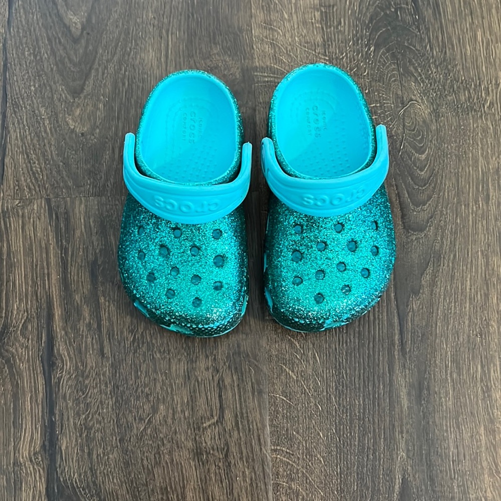 Toddler baby girl glitter crocs